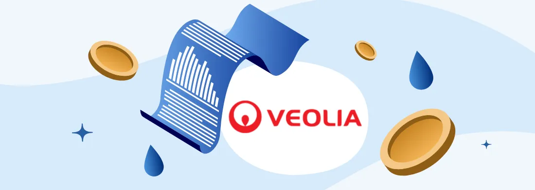 Facture d'eau Veolia ouverte sur une table