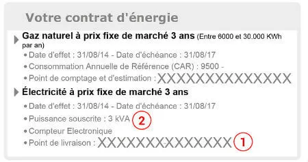 Finding the delivery point on an Engie bill