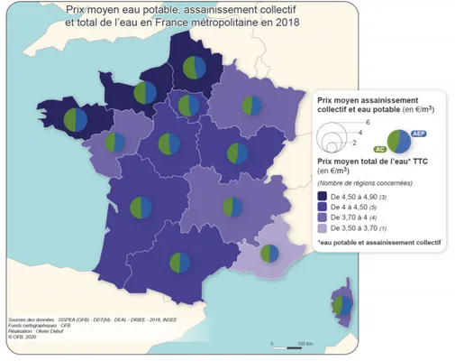 Prix eau par région