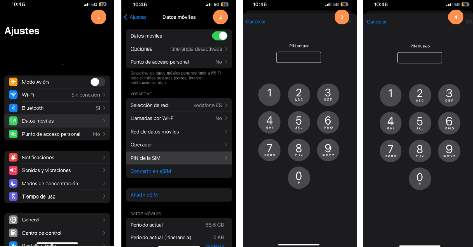 Cambiar pin del iPhone