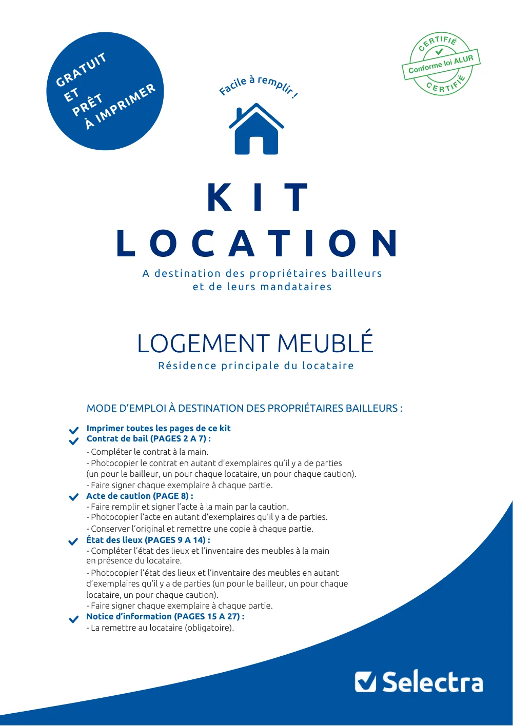 Aperçu : Kit de location meublé