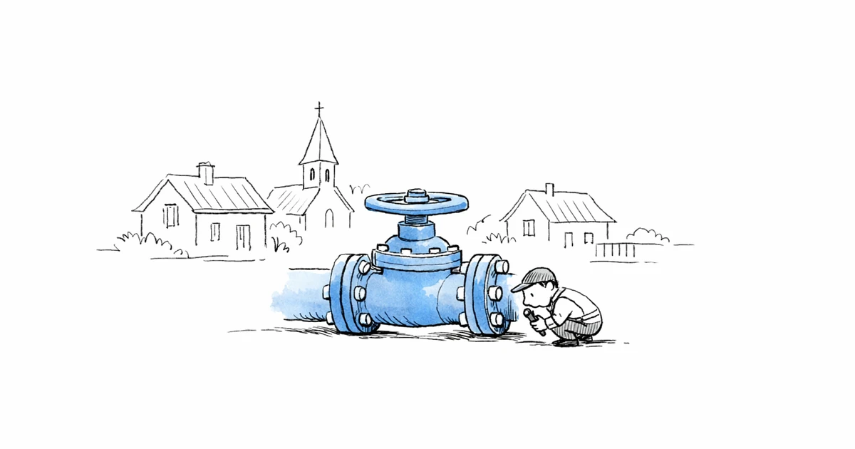 Illustration éditoriale d'un service public de l'eau d'une collectivité française