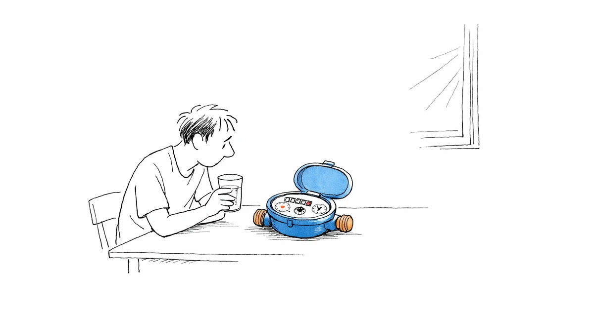 Illustration éditoriale du service de l'eau dans une commune française