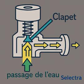 Fonctionnement d'une soupape de sécurité de chaudière