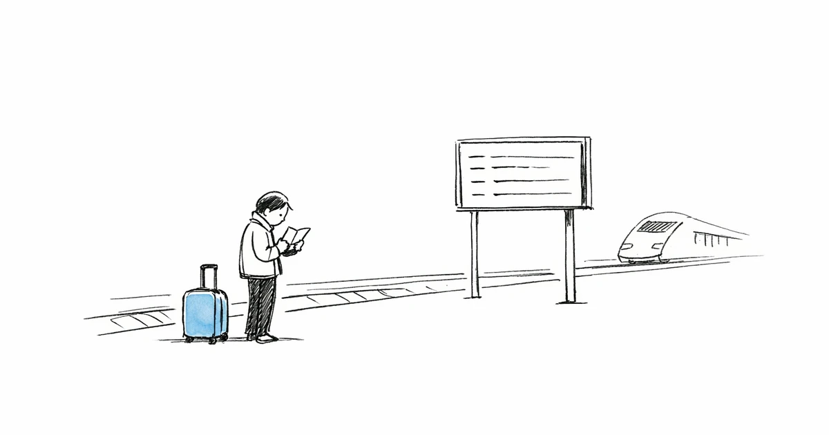 Une demandeuse d'emploi prépare un sac de voyage et son billet de train pour rejoindre un nouveau poste