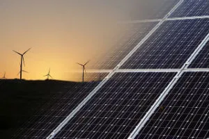panneaux photovoltaïque et éoliennes