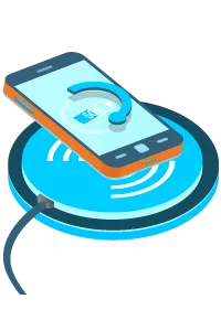 Téléphone en charge sur un chargeur sans fil