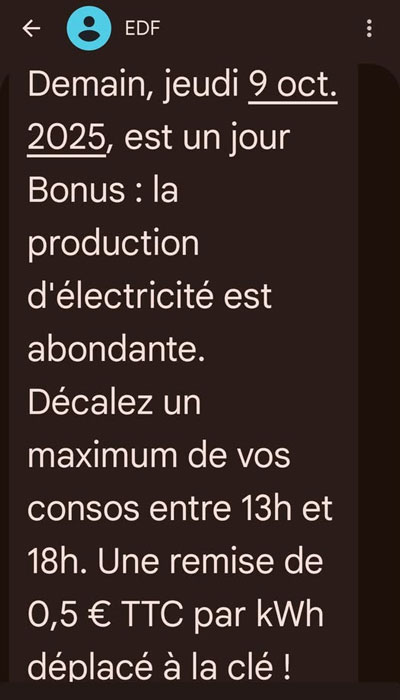 Alerte Zen Flex EDF Jour Bonus