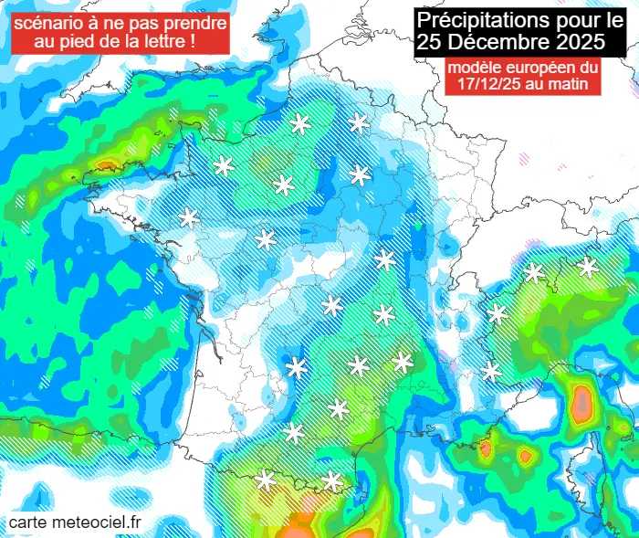 Prévision meteo neige alerte noel 2025