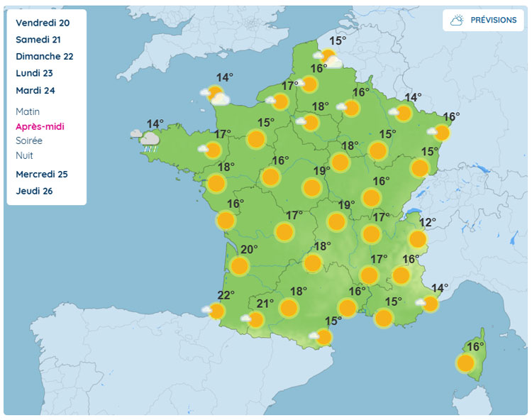Meteo du Mardi 24 février 2026