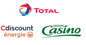 Logos Total, Cdiscount, Casino
